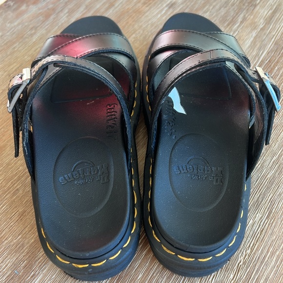 Dr. MARTENS RYKER BLACK LEATHER STRAP SLIDE SANDALS UNISEX MENS 4, WOMENS 5 - Picture 8 of 14